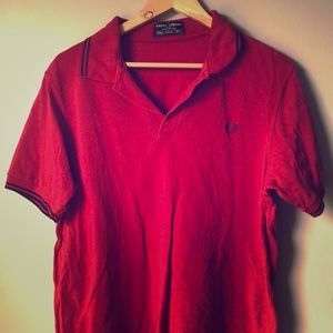 Fred Perry Polo - Blue on Red - Made in England